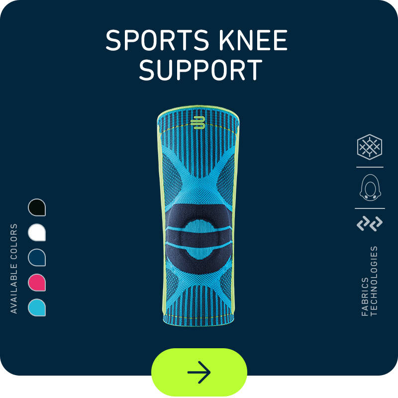 Sport Support Support su uno sfondo blu scuro con coloricon a sinistra e icone tecnologiche a destra