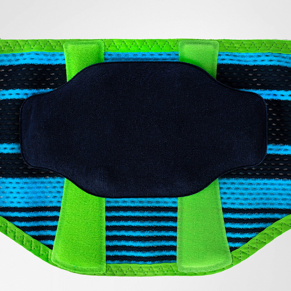 Back Bandage Rivera Dettagli Attivazione di PowerDot Vista interna della benda posteriore per lo sport con una vista della pelotta