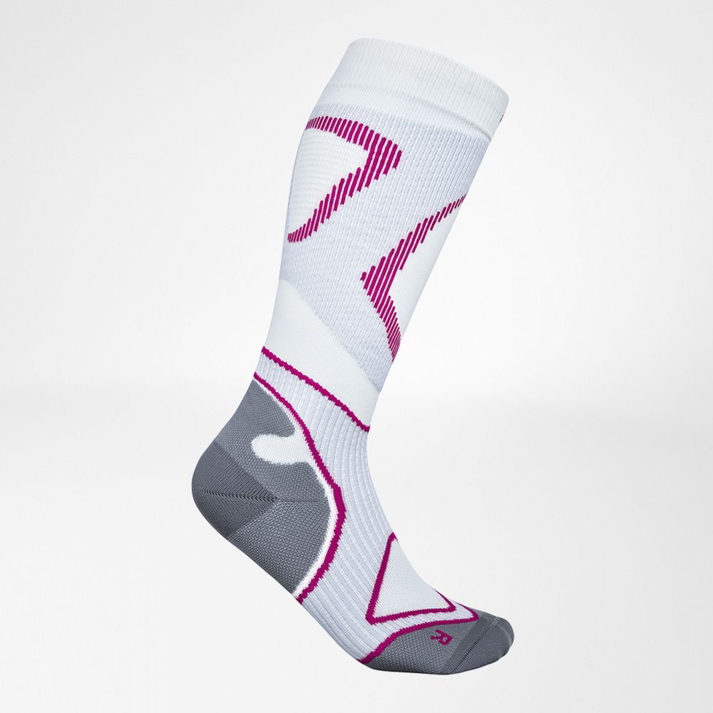 Run Performance Compression Socks bianco-rosa