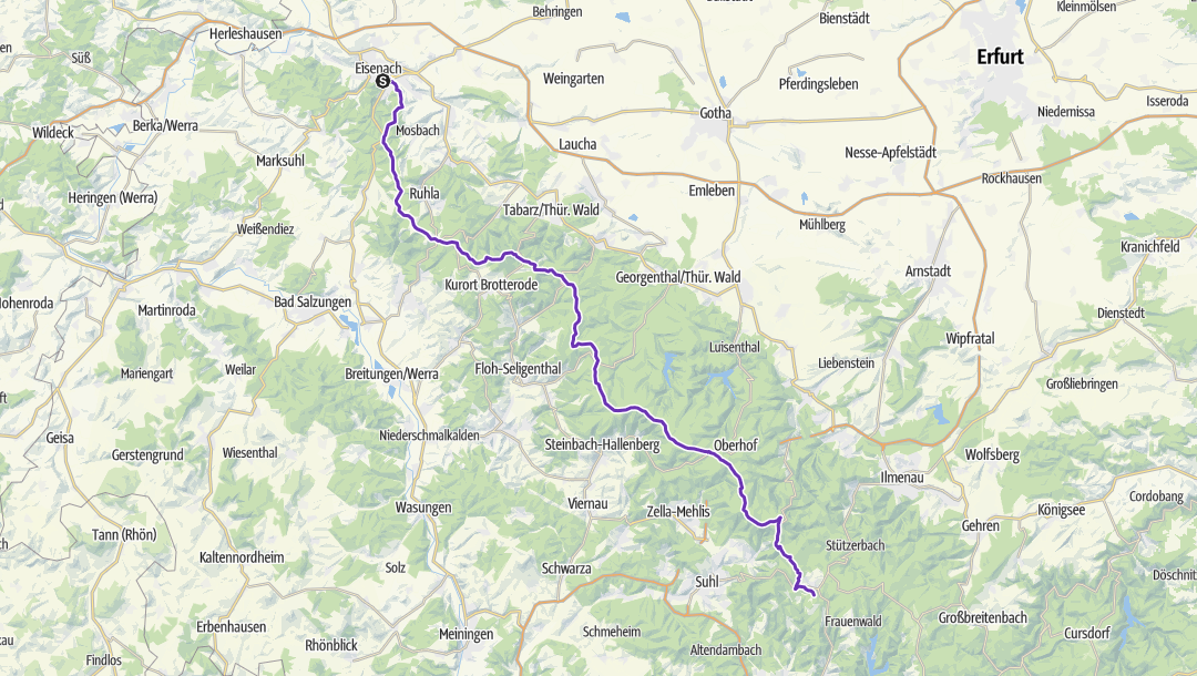 Rennsteiglauf Route Schizzo del percorso del Rennsteiglauf