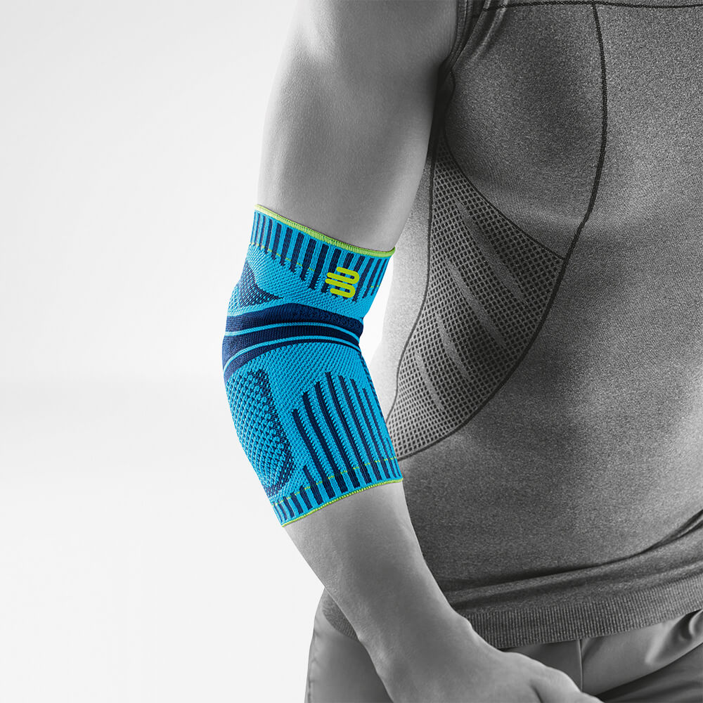 Ellenbogen Bandage Rivera Front View Weird Vista completa della Rivera Color Sports Band per il gomito sul corpo grigio stilizzato