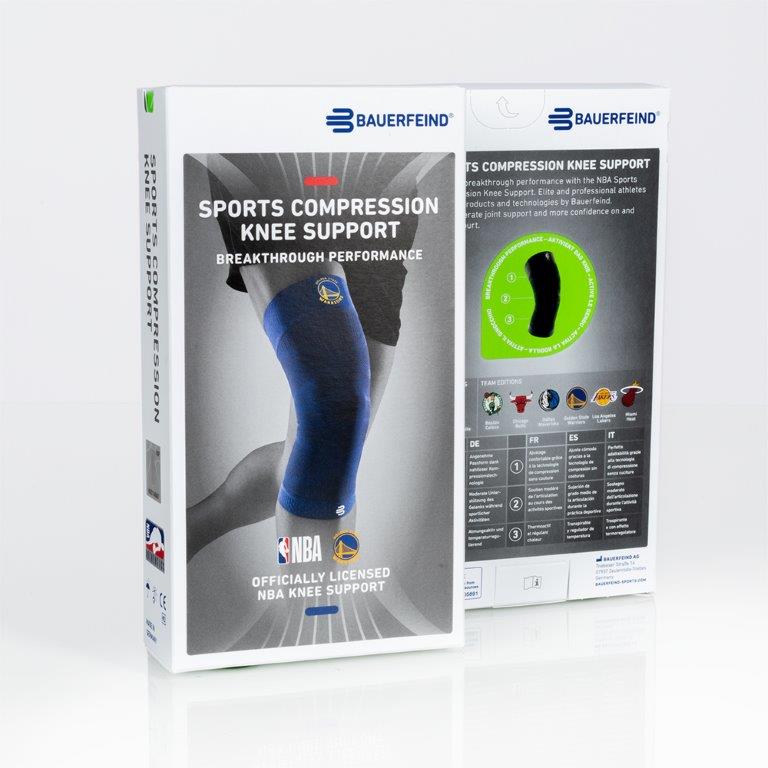Supporto per il ginocchio a compressione NBA Packaging Warriors Imballaggio delle maniche al ginocchio NBA Mavericks