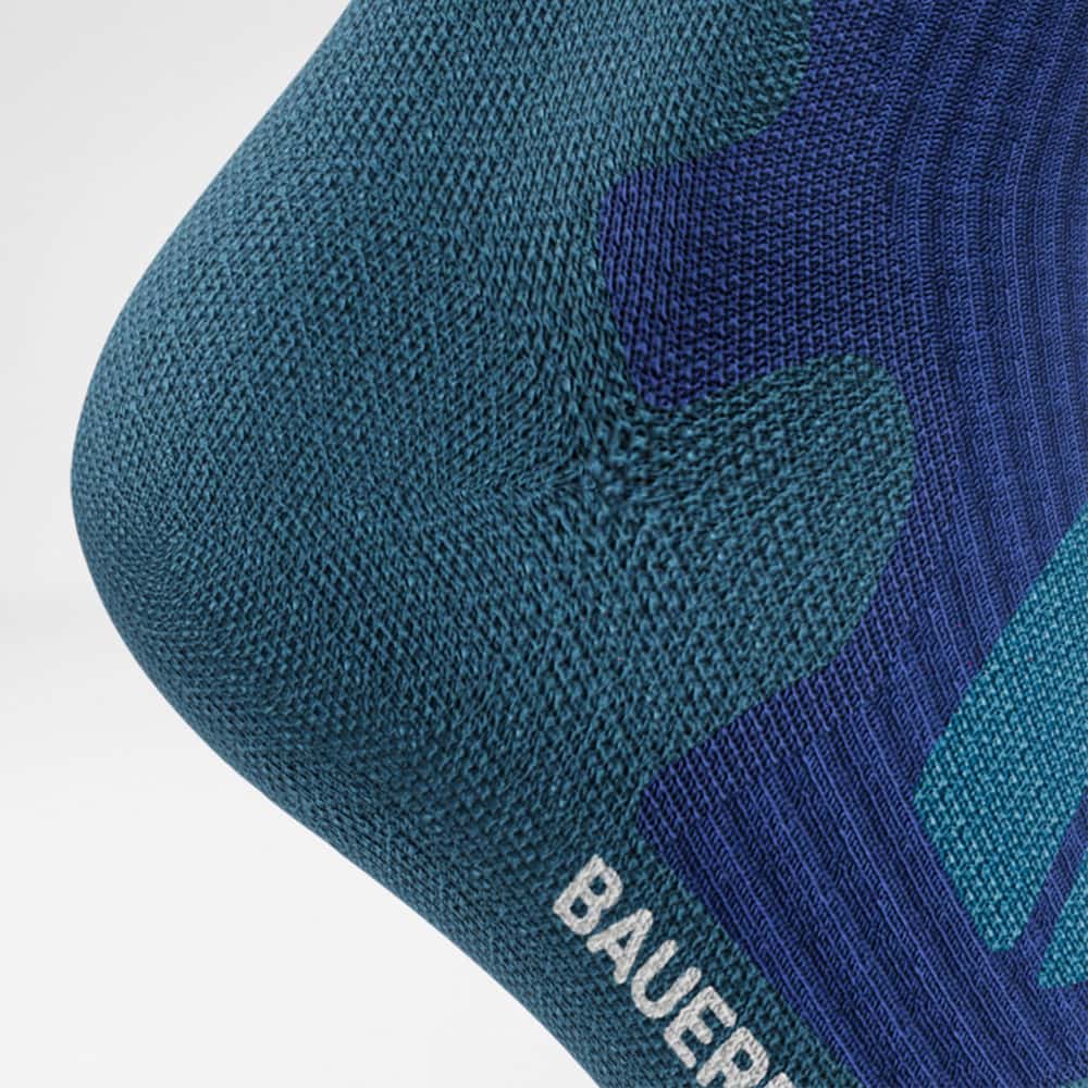 Calzini escursionistici di mezza lunghezza di merino protezione del tallone blu scuro Registrazione dettagliata della zona di protezione del tallone del medio blu scuro -lunghezza merino - calzini escursionistici