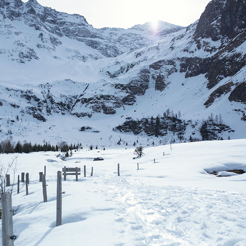 Alpi in inverno Ritratto del paesaggio invernale nelle Alpi