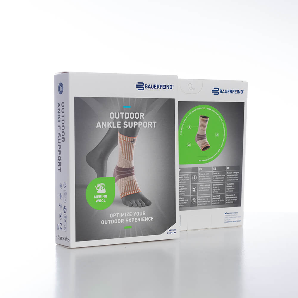Supporto per caviglia per attività all'aperto – lana merino Supporto per caviglia da esterno con lana merino per maggiore stabilità e comfort durante escursioni e sport