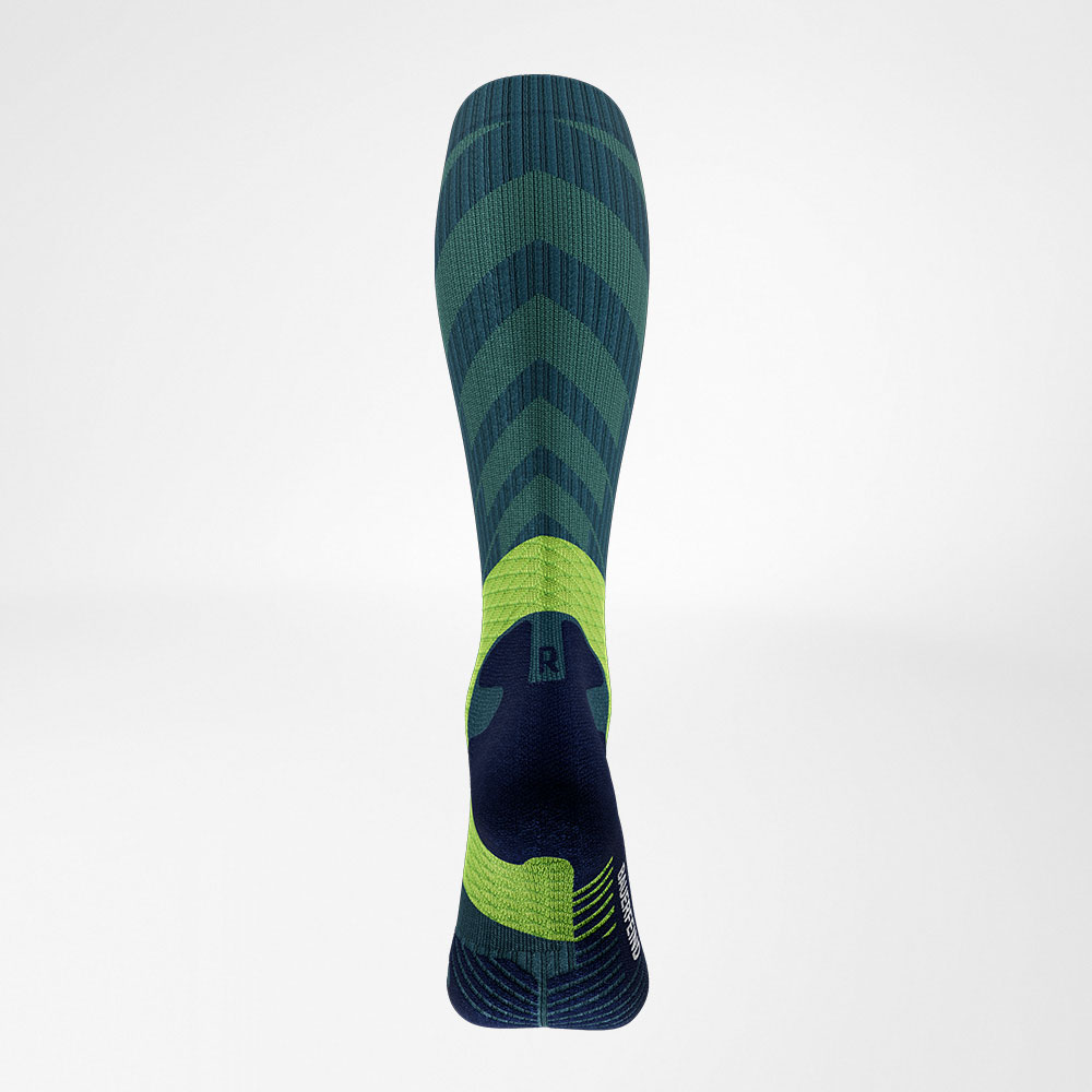 Trailrun che corre calzini blu-verde Vista posteriore Vista posteriore della pista blu -Green Trail - Calzini in esecuzione
